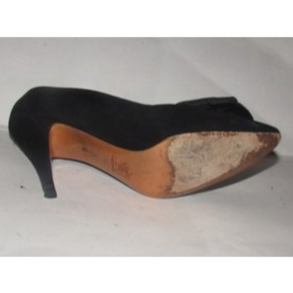 Saint Laurent RETRO Mod Black Suede w Chiffon Rose - Picture 10 of 10